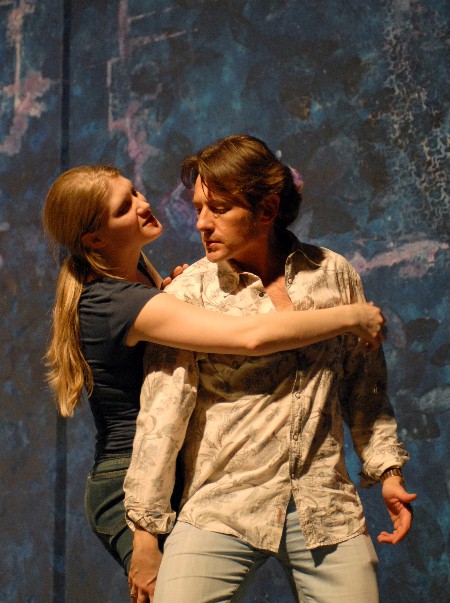 Brett Polegato with Jane Archibald during rehearsal of Ariadne auf Naxos at Opéra de Genève